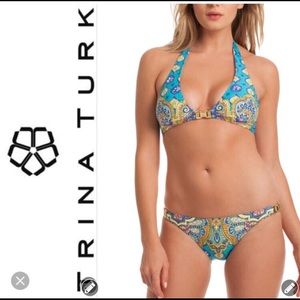 Trina Turk turquoise Corsica bikini size 8 (EUC)